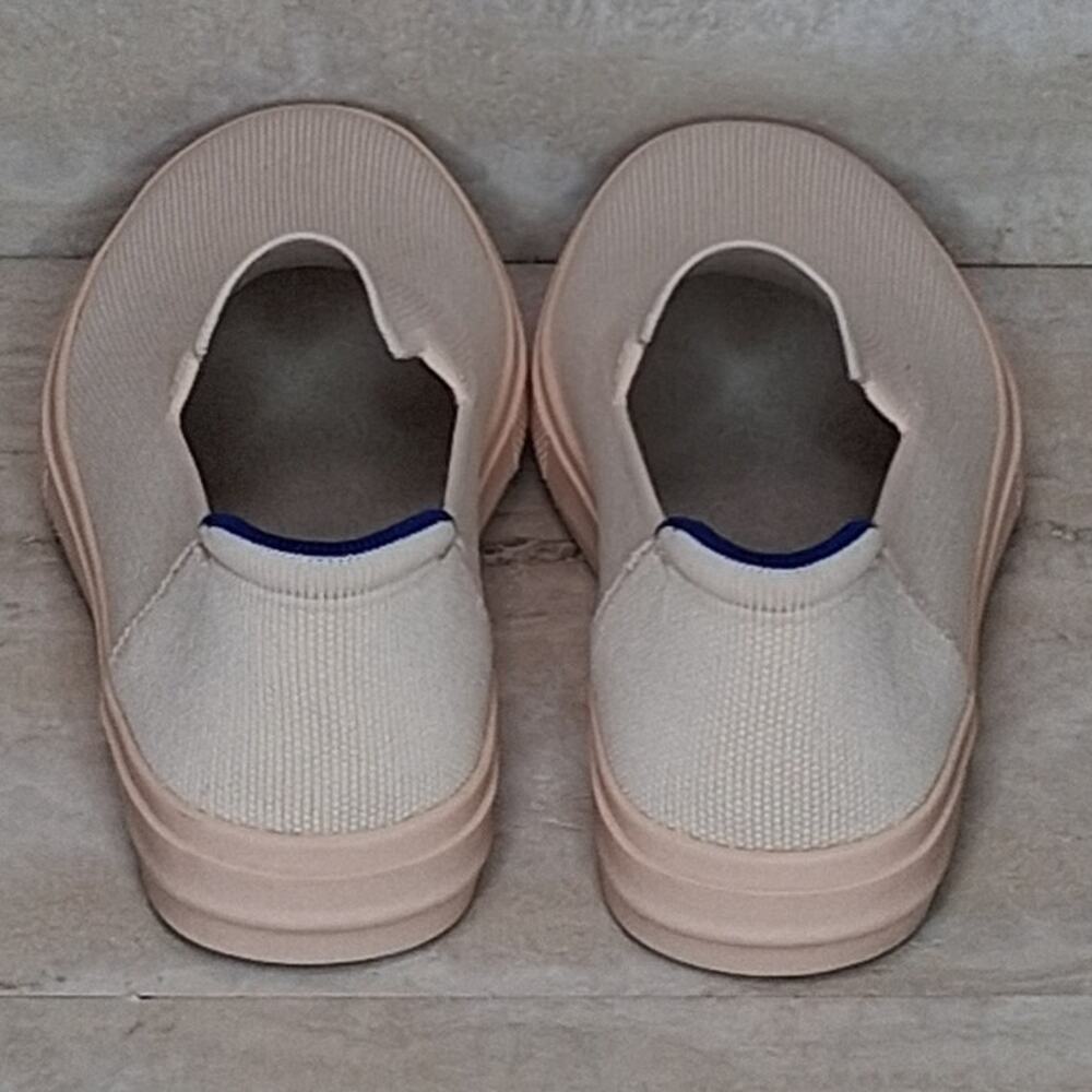 Unisex Rothy's Slip On Sneakers Cream with Blue Stripe At Back Size W9 or M7.5 - Picture 3 of 8